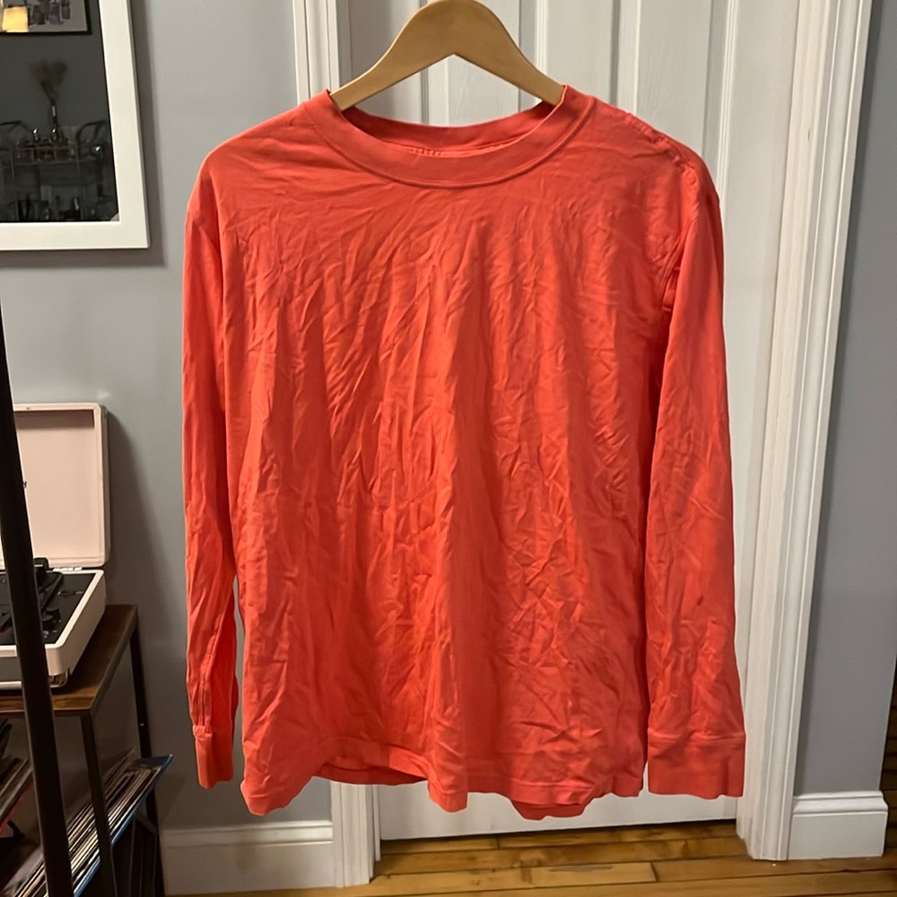 Lululemon long sleeve running shirt salmon pink size 8